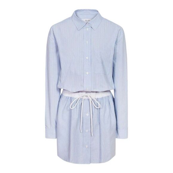 REISS Womens Size 10 Mia Stripe Long Sleeve Cotton Dress In Blue New NWT - Picture 1 of 6
